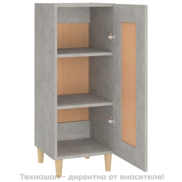 Сайдборд, бетонно сив, 34,5x34x90 см, инженерно дърво