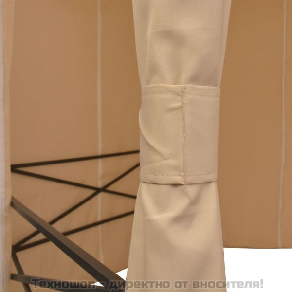 Градинска шатра павилион със завеси, шестоъгълна, 360x265 см