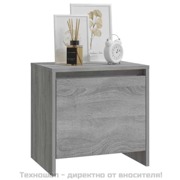 Нощно шкафче, сив сонома, 45x34x44,5 см, инженерно дърво