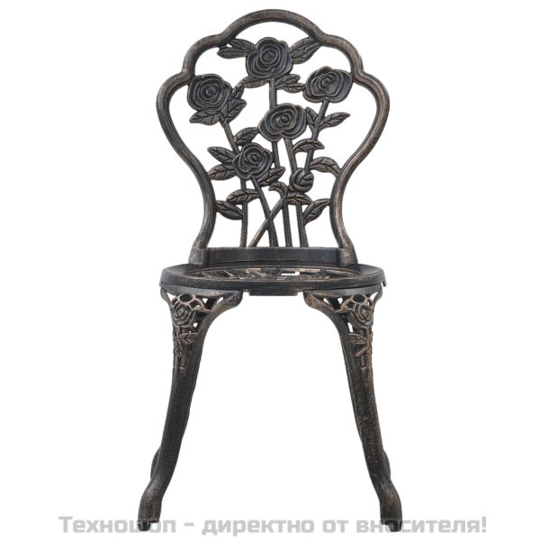 Бистро столове, 2 бр, бронз, лят алуминий