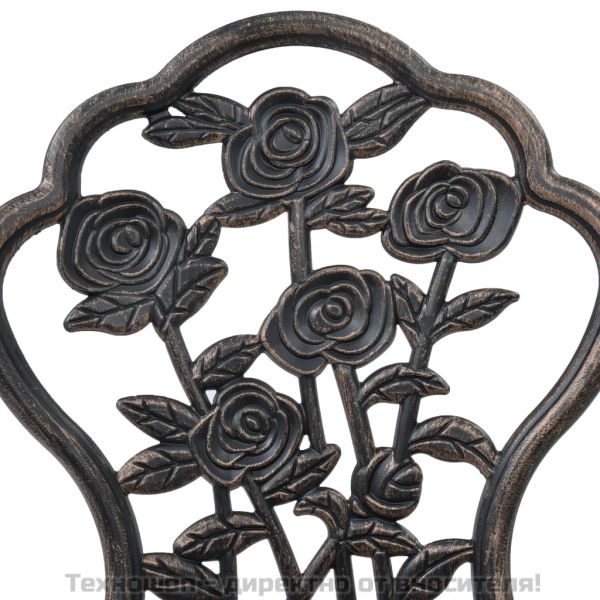 Бистро столове, 2 бр, бронз, лят алуминий