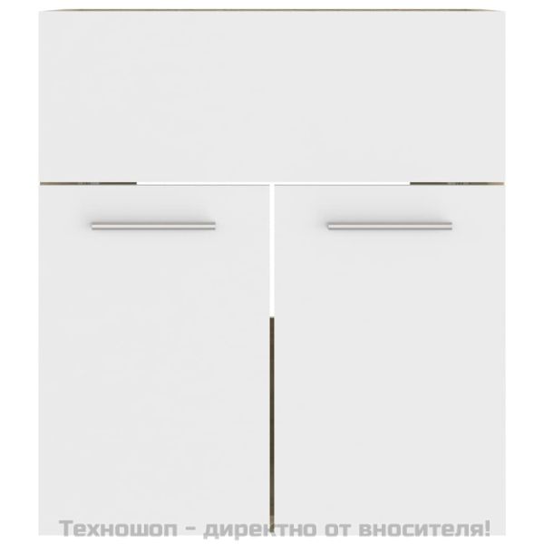 Долен шкаф за мивка, бяло и дъб сонома, 41x38,5x46 см