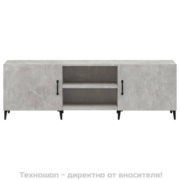 ТВ шкаф, Бетонно сиво, 150x30x50 см, инженерно дърво