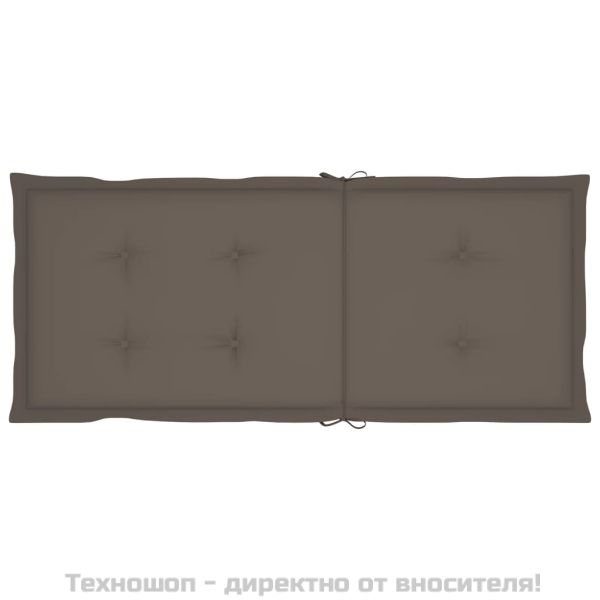 Възглавници за столове с облегалки 2 бр таупе 120x50x3 см плат