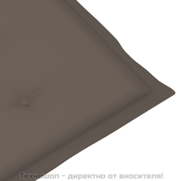 Възглавници за столове с облегалки 2 бр таупе 120x50x3 см плат