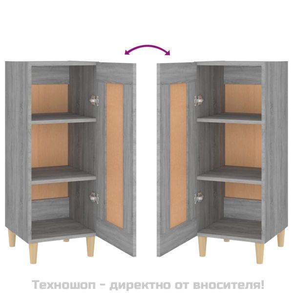 Сайдборд, сив сонома, 34,5x34x90 см, инженерно дърво