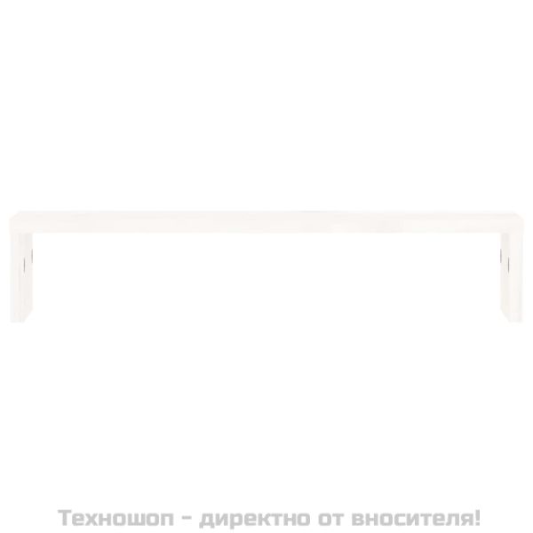 Поставка за монитор, бяла, 50x27x10 см, бор масив