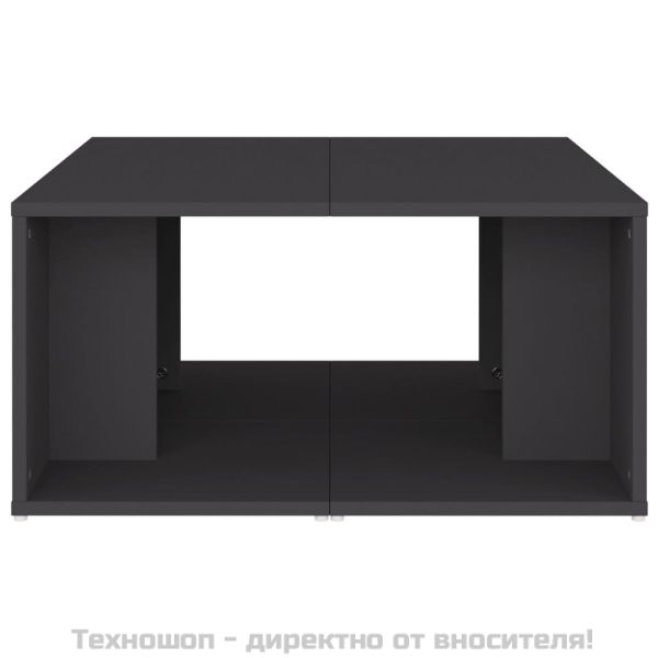 Маси за кафе, 4 бр, сиви, 33x33x33 см, инженерно дърво