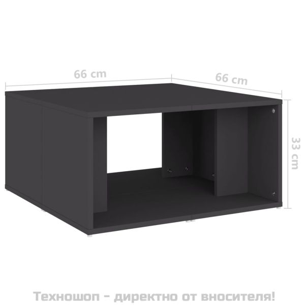 Маси за кафе, 4 бр, сиви, 33x33x33 см, инженерно дърво