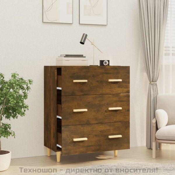 Сайдборд, опушен дъб, 70x34x90 см, инженерно дърво