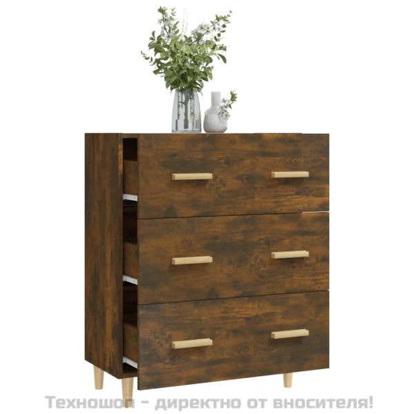 Сайдборд, опушен дъб, 70x34x90 см, инженерно дърво