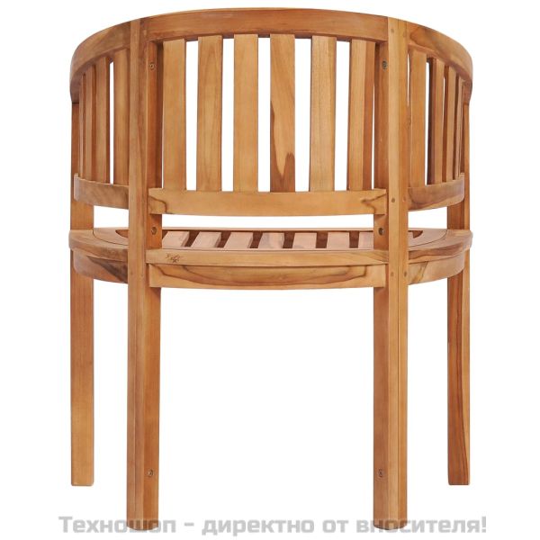 Столове с форма на банан, 2 бр, тиково дърво масив