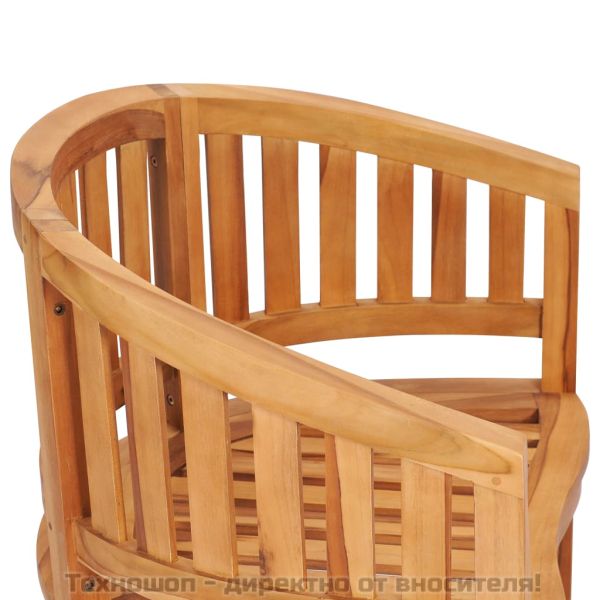 Столове с форма на банан, 2 бр, тиково дърво масив