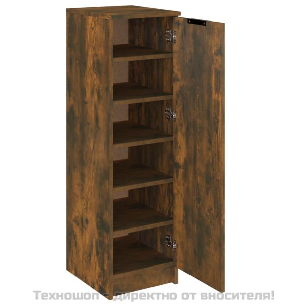 Шкаф за обувки, опушен дъб, 30x35x100 см, инженерно дърво