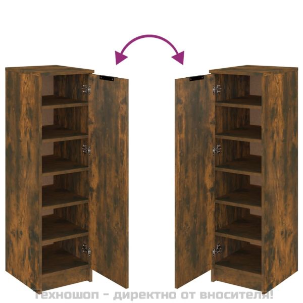 Шкаф за обувки, опушен дъб, 30x35x100 см, инженерно дърво