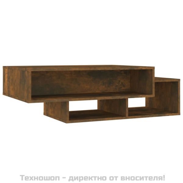 Маса за кафе, опушен дъб, 105x55x32 см, инженерно дърво