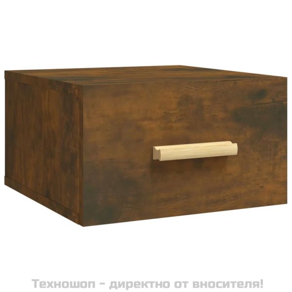 Нощни шкафчета за стенен монтаж, 2 бр, опушен дъб, 35x35x20 см
