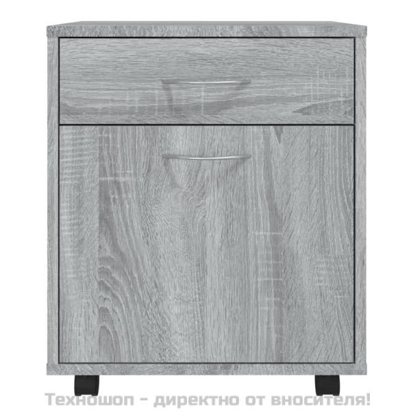 Шкаф с колелца, сив сонома, 45x38x54 см, инженерно дърво