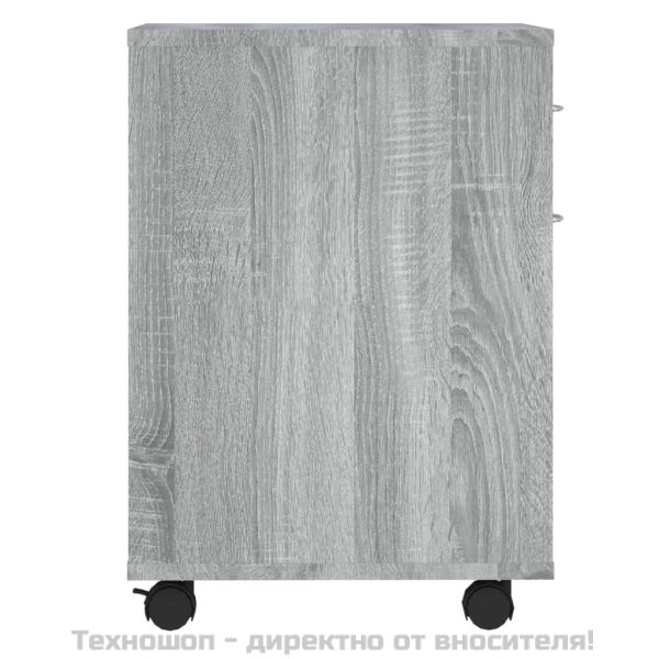 Шкаф с колелца, сив сонома, 45x38x54 см, инженерно дърво