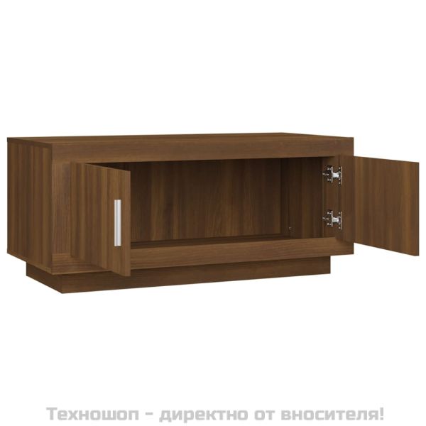 Кафе маса, Кафяв дъб, 102x50x45 см, инженерно дърво