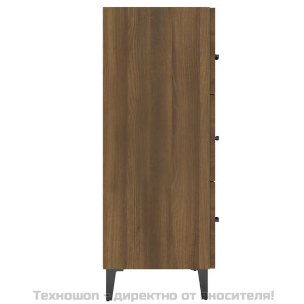 Сайдборд, Кафяв дъб, 69,5x34x90 см, инженерно дърво