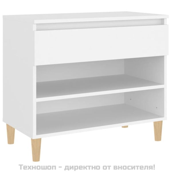 Шкаф за обувки, бял, 70x36x60 см, инженерно дърво