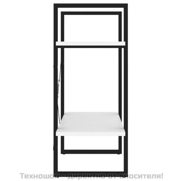 2-етажна библиотека, бял, 60x30x70 см, инженерно дърво