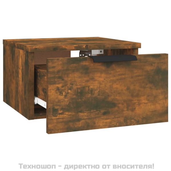 Нощни шкафчета за стенен монтаж, 2 бр, опушен дъб, 34x30x20 см