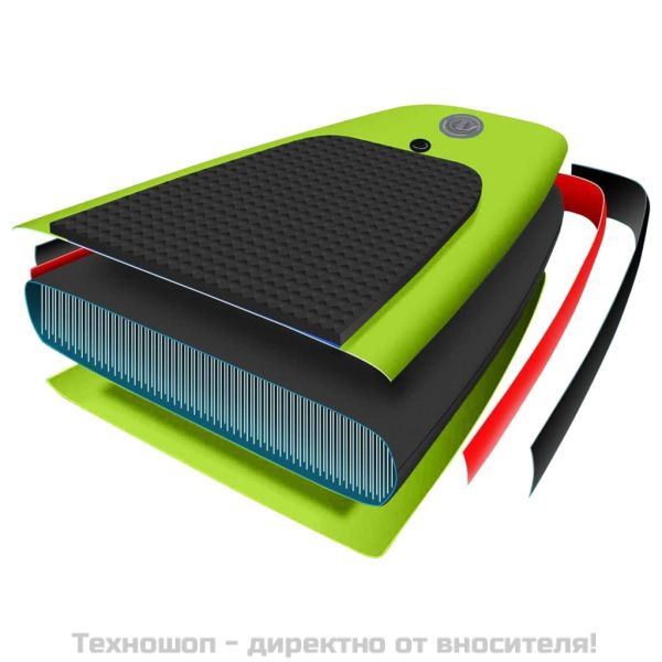 Комплект надуваем стендъп падълборд, зелен, 360x81x10 см
