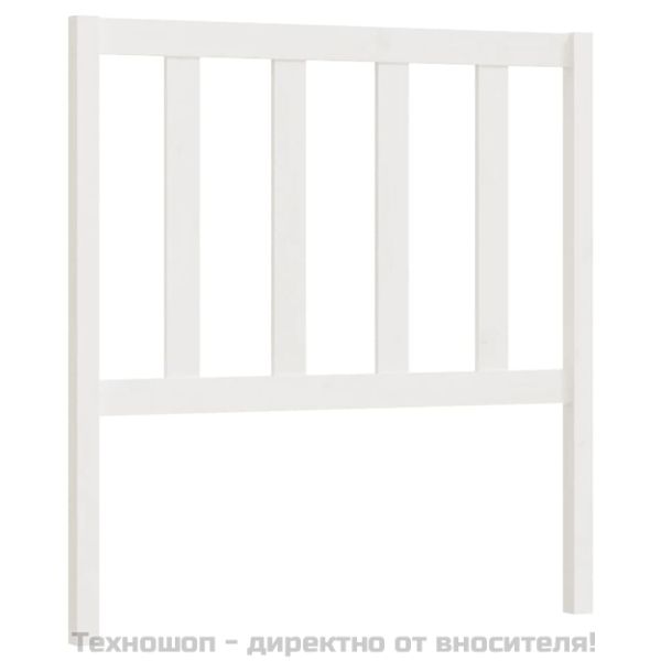 Горна табла за легло, бяла, 81x4x100 см, бор масив