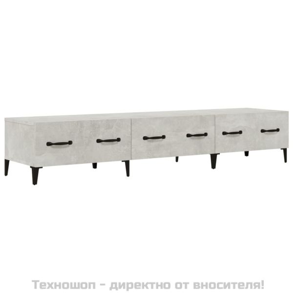 vidaXLТВ шкаф, бетонно сив, 150x34,5x30 см, инженерно дърво