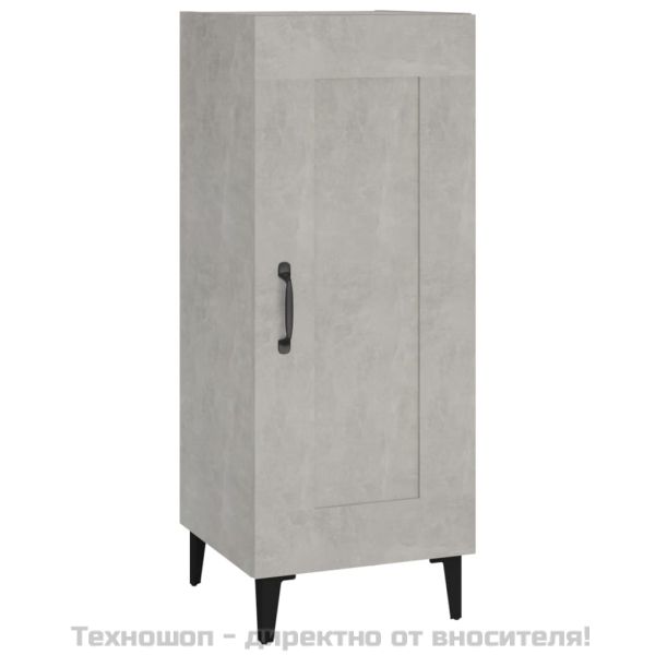 Сайдборд, бетонно сив, 34,5x34x90 см, инженерно дърво