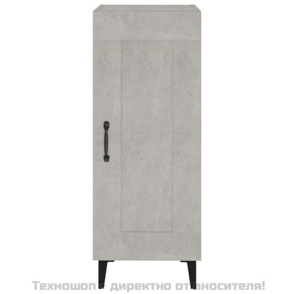 Сайдборд, бетонно сив, 34,5x34x90 см, инженерно дърво