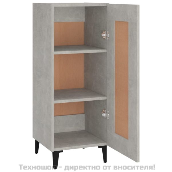 Сайдборд, бетонно сив, 34,5x34x90 см, инженерно дърво