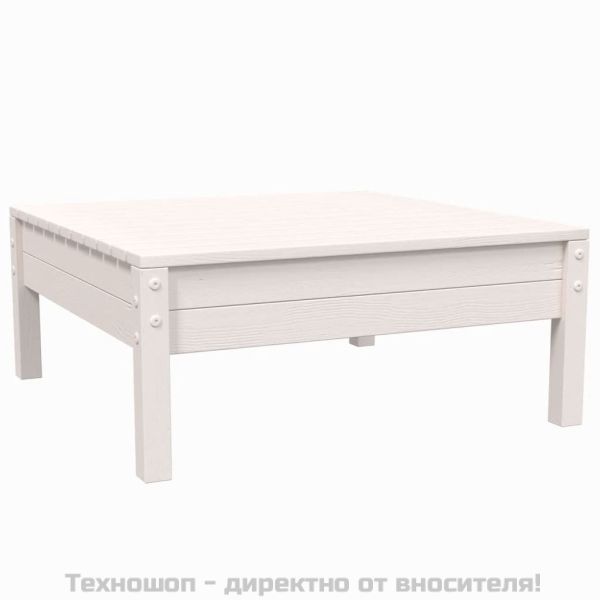 Градински лаундж комплект 3 части с възглавници бял бор масив