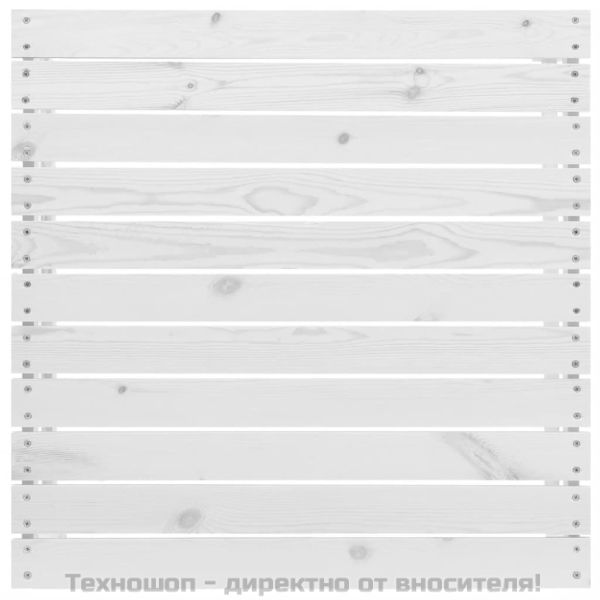 Градински лаундж комплект 3 части с възглавници бял бор масив