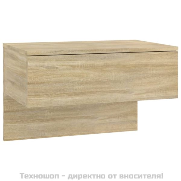 Нощни шкафчета за стенен монтаж, 2 бр, дъб сонома