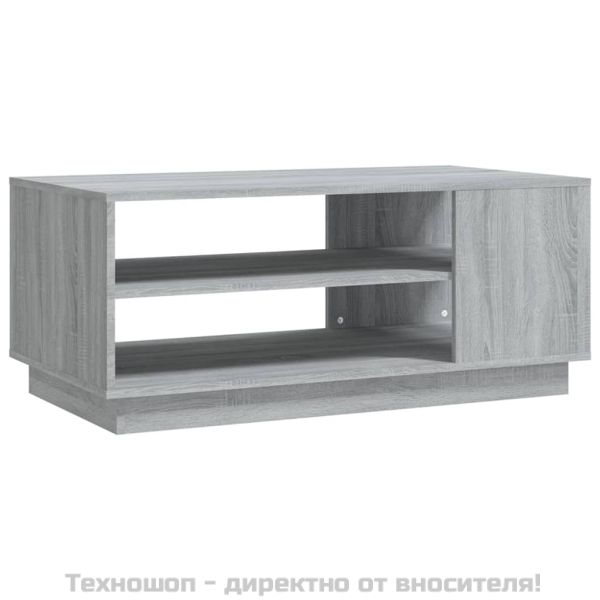 Кафе маса, сив сонома, 102x55x43 см, инженерно дърво