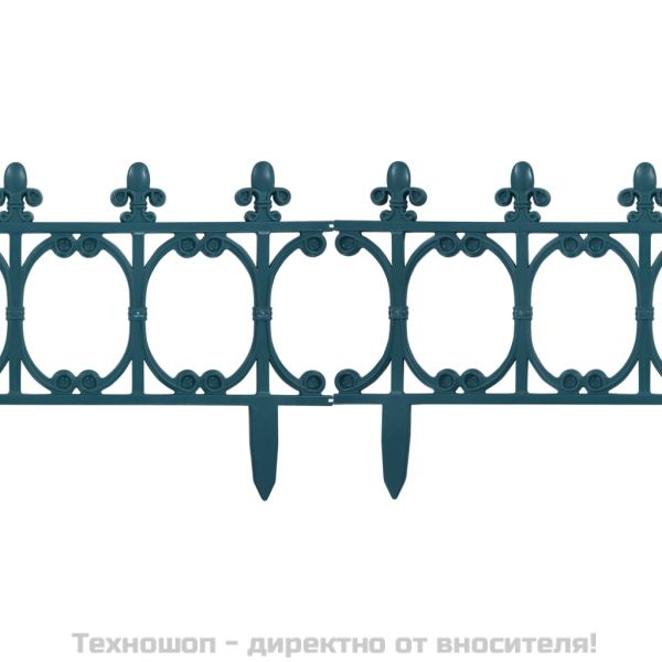 Ниски огради за лехи, 16 бр, зелени, 10 м, полипропилен