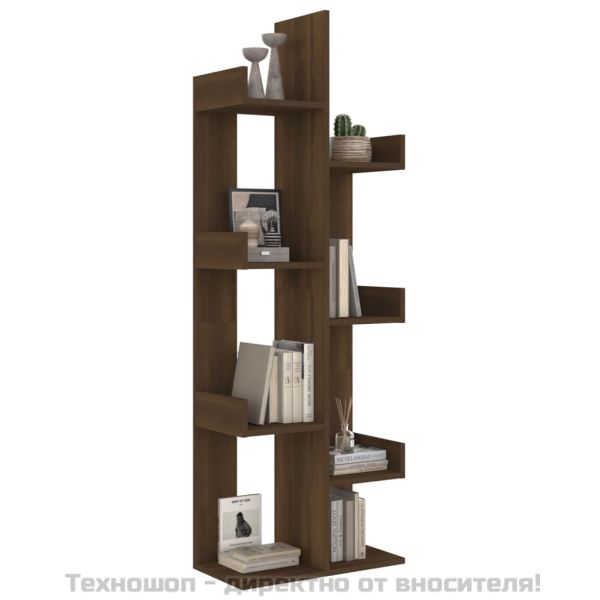 Библиотека, 48x25,5x140 см, кафяв дъб, инженерно дърво