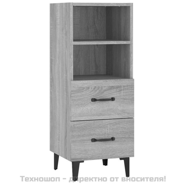 Сайдборд, сив сонома, 34,5x34x90 см, инженерно дърво