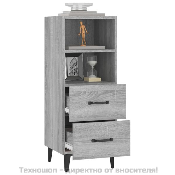 Сайдборд, сив сонома, 34,5x34x90 см, инженерно дърво