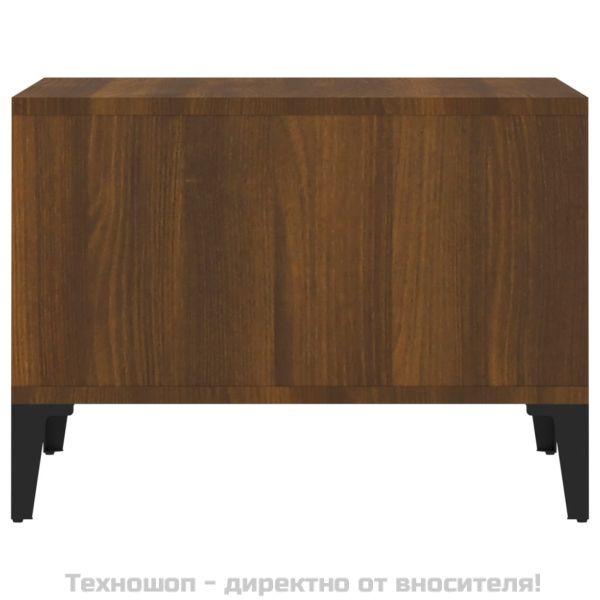 Кафе маса, кафяв дъб, 60x50x36,5 см, инженерно дърво