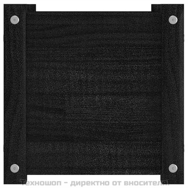 Градински сандъци, 2 бр, черни, 31x31x31 см, бор масив