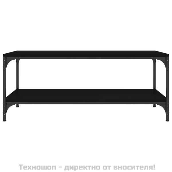Кафе маса, черна, 100x50x40 см, инженерно дърво