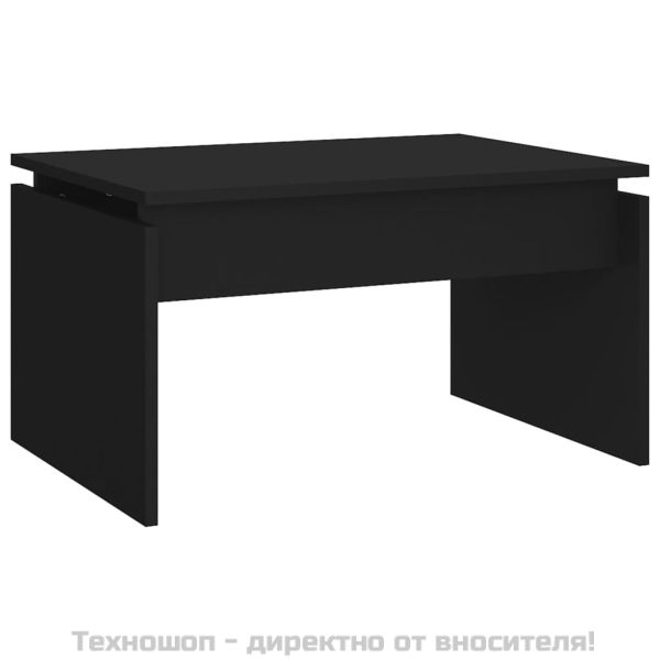 Маса за кафе, черна, 68x50x38 см, инженерно дърво
