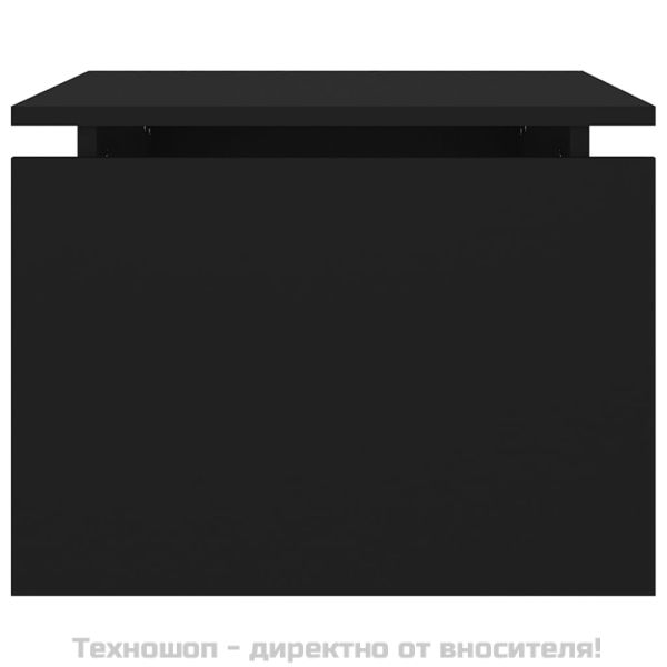 Маса за кафе, черна, 68x50x38 см, инженерно дърво