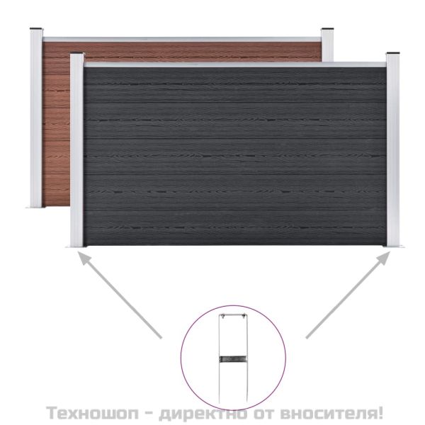 Земни анкери за WPC ограда, 2 бр, стомана, 40 см