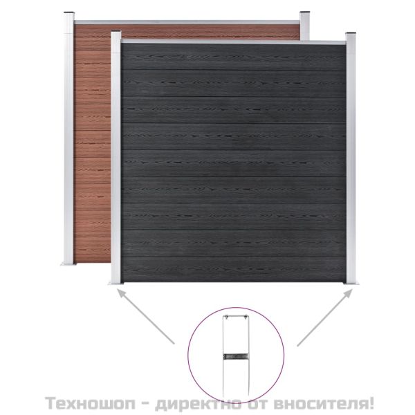 Земни анкери за WPC ограда, 2 бр, стомана, 40 см