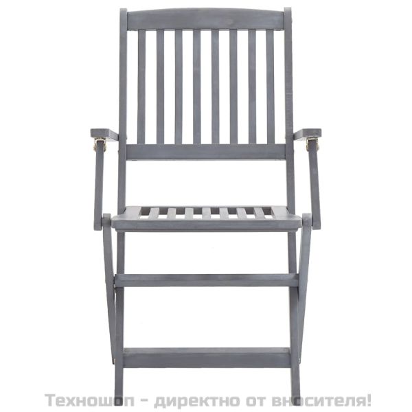 Сгъваеми градински столове, 4 бр, акация масив